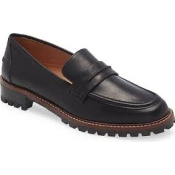 Madewell The Corinne Lugsole‎ Loafer Womens Black Preppy Acedamia Size 10 - Picture 2 of 8